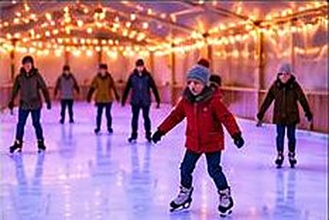 families skating